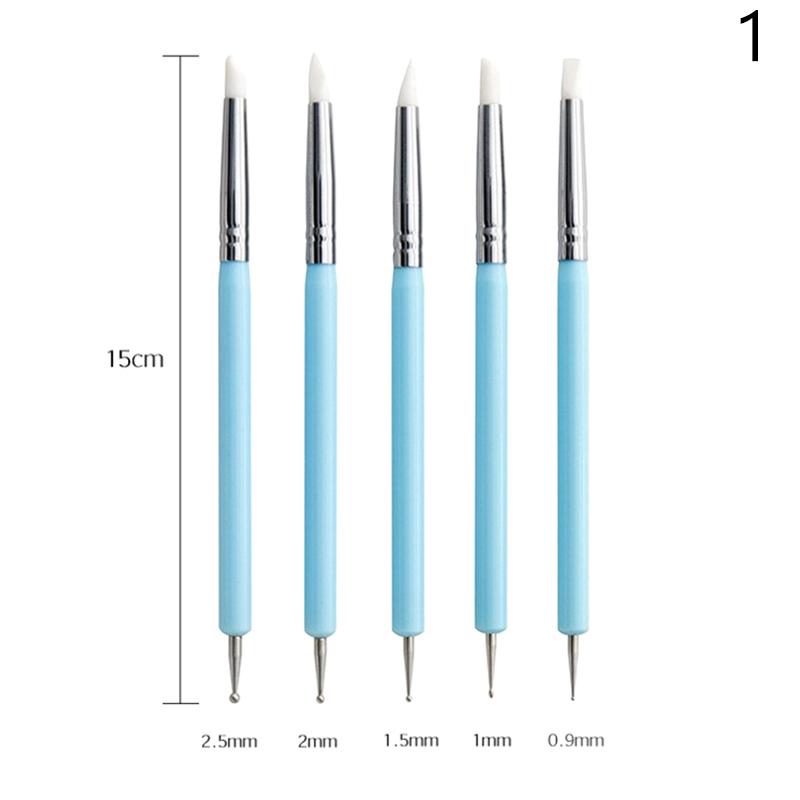 5Pcs/Set Silicone Clay Sculpting Tools For Brush Modeling Dotting Nail Art Pottery Clays Tool Diy Carving Ceramics Sculpture