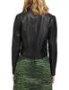 Black Leather Blazer Women Pure Lambskin Cropped Jacket Handmade New Fashionable