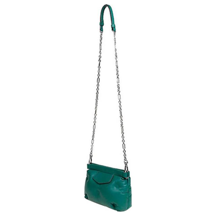 Maison Margiela Digitale einfarbige Kette Lederkissen Wolken-Schultertasche Damen-Schultertasche Grün S56WF0153-PR818-T7081