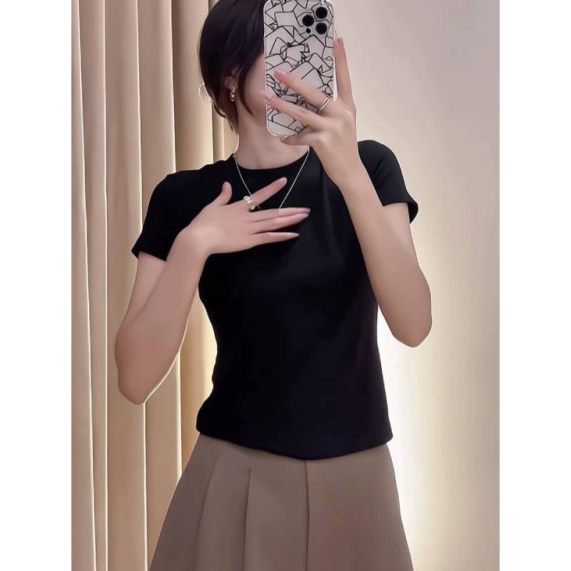 Short Sleeve T Shirt For Women With Slim Fit Cotton Blend Casual Summer Top