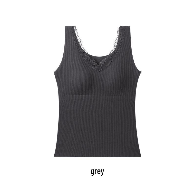 

Women s Thermal Vest with Camellia Oil Lining, Fleece-Brushed Cashmere, Silk Abdomen Patch, Chest Pads, Versatile Autumn/Winter Style M (80-100 cm)