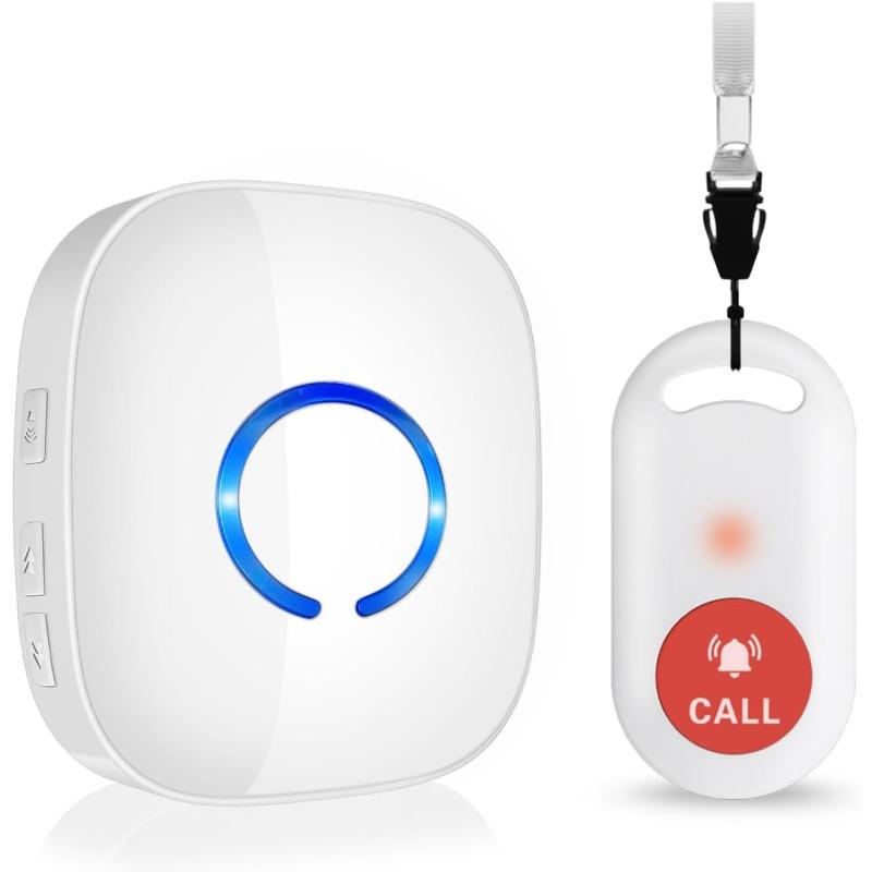 Notrufknopf für Senioren Zuhause Notruf Alarmknopf 500 FT Notrufglocke Pflege Intern Pflege Ältere Panikalarm Drahtlos