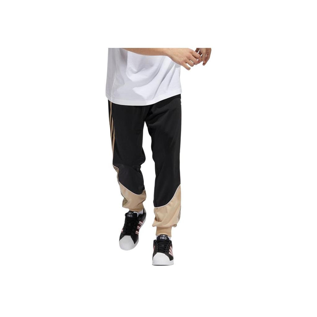 Adidas Color Block Printed Logo Sports Casual Pants Men Bottoms Black HL3004