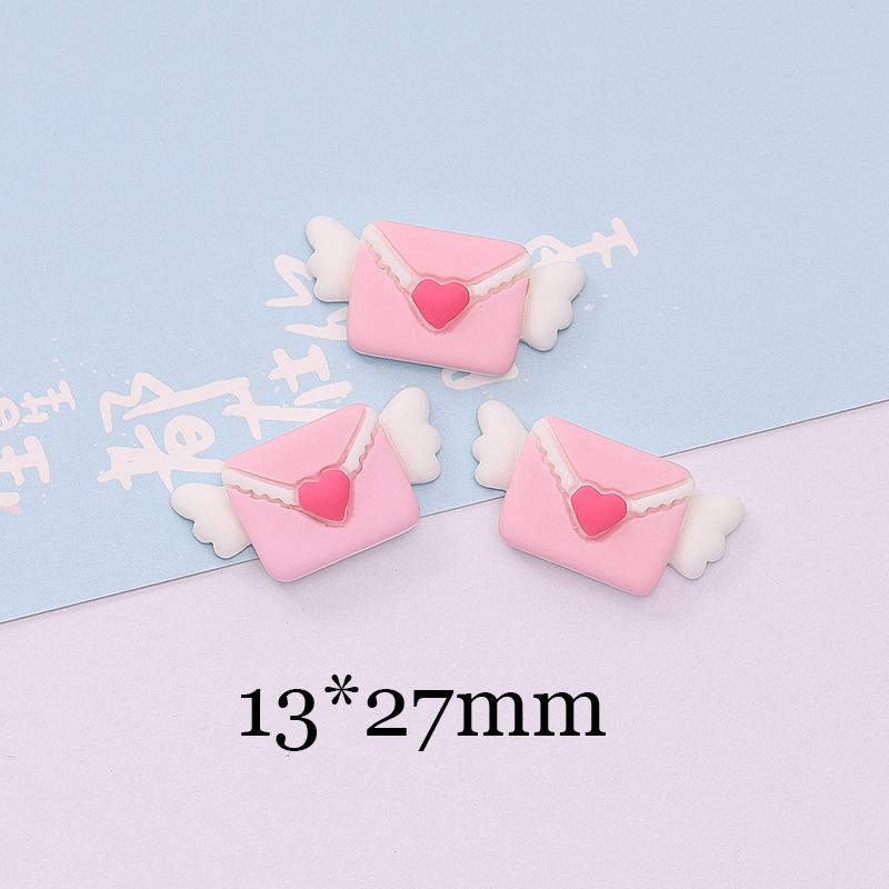 10 Pcs New Mini Cute Cartoon Lovely Envelope Flat Back Resin Cabochon Scrapbook Diy Hairpin Embellishments Charm Accessories A96