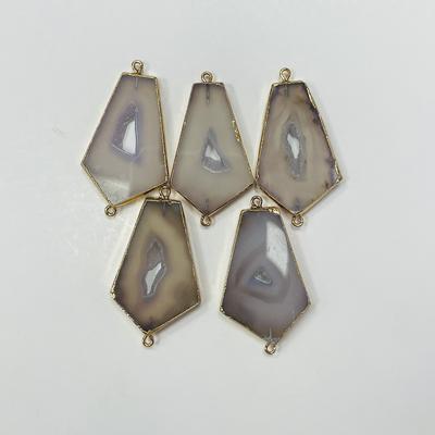 1 Stück, Spirit Healing Kristallcluster-Verbinder, Naturstein Quarz Druzy Anhängerverbinder für Schmuckherstellung DIY Armband Halskette Zubehör