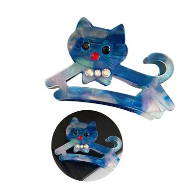 Presilha de Garra para Cabelo Estilosa de Acetato com Gatos Designs Únicos Acessório de Cabelo Feminino para Saídas Diárias e Reuniões Casuais