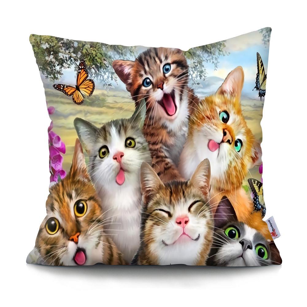 Cute Animal Home Decor Pillowcase Beach Funny Dog Cushion Cover Car Sofa Home Decor Pillowcase Polyester Throw Pillow
