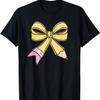 Coquette Teacher Pencil Bow Appreciatio Back To School T-Shirt