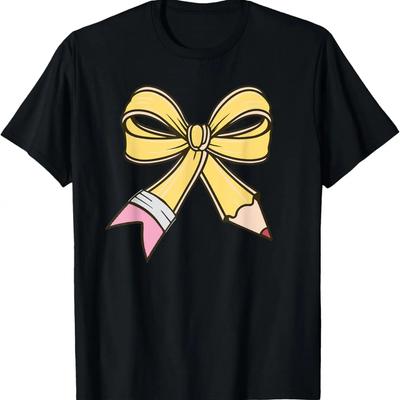 Coquette Teacher Pencil Bow Appreciatio Back To School T-Shirt
