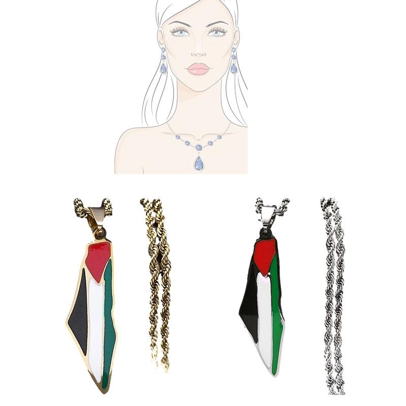 Stainless Steel Fashionable Map Pendant Necklace For Cross-border E-commerce