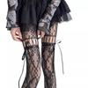 Spring/Summer Hollow Lace Bow Tie Mesh Pantyhose, Y2K Style Tights, Japanese Retro Drawstring Mesh Pants