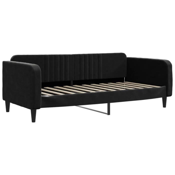 VidaXL Lit de repos noir 100x200 cm velours 354097