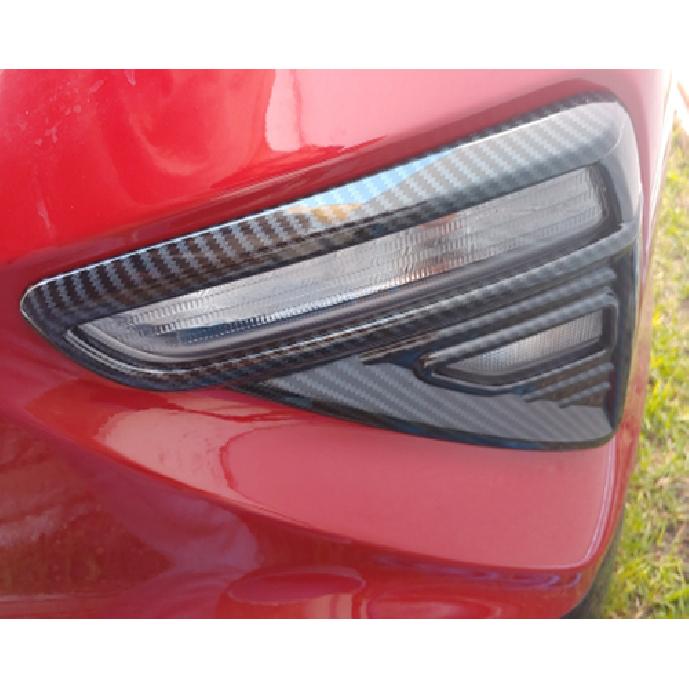 Carbon Fiber Rear Fog Light Lamp Frame Cover Trim For - Kia Forte K3