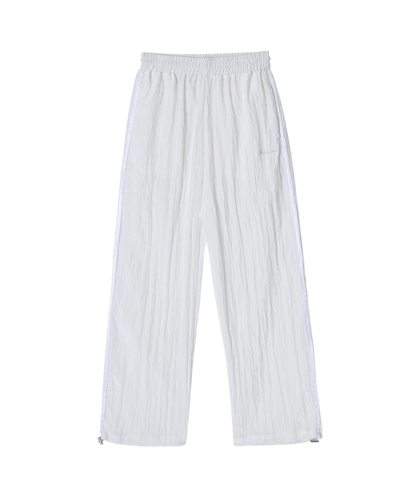 CRANK Frill Line Wrinkle Pants_White