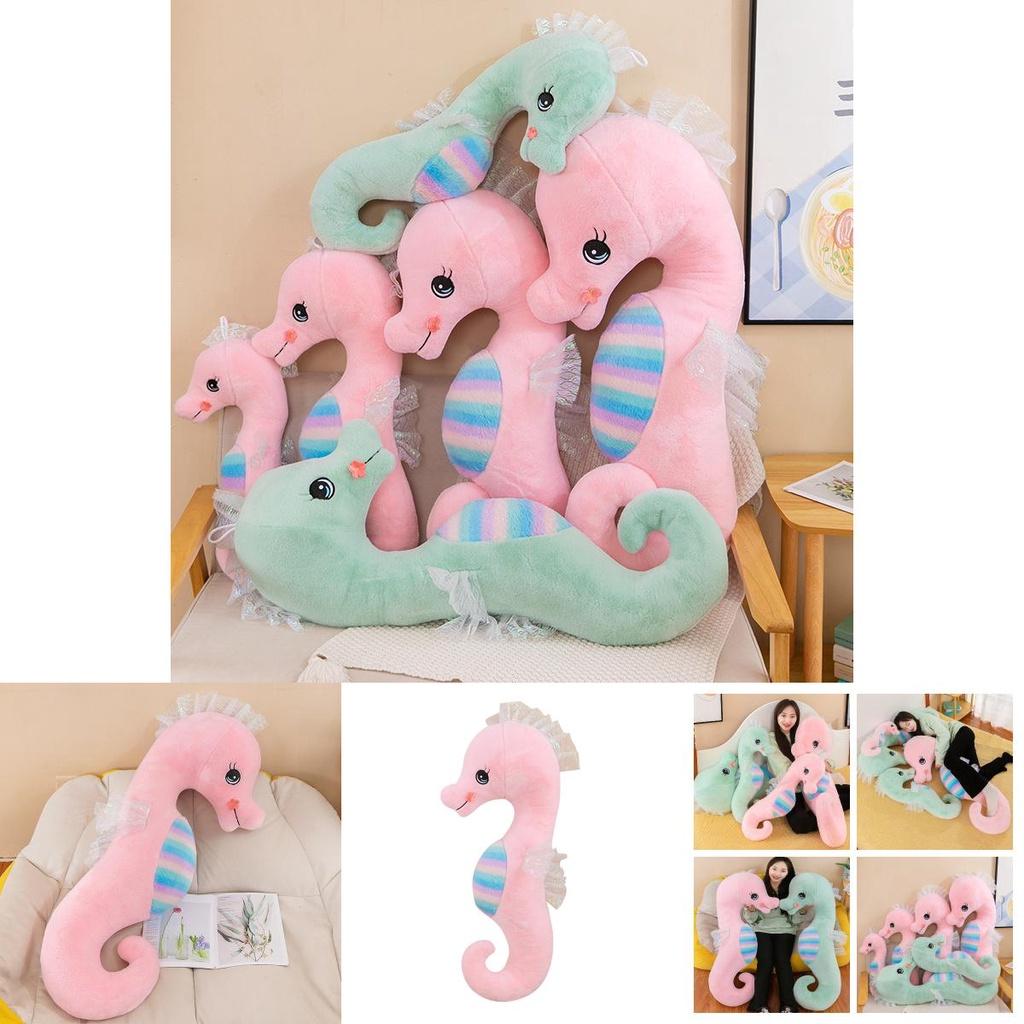 Colorful Seahorse Plush Toy Large Stuffed Animal Doll For Bedtime Cuddles And Leg Support Pillow