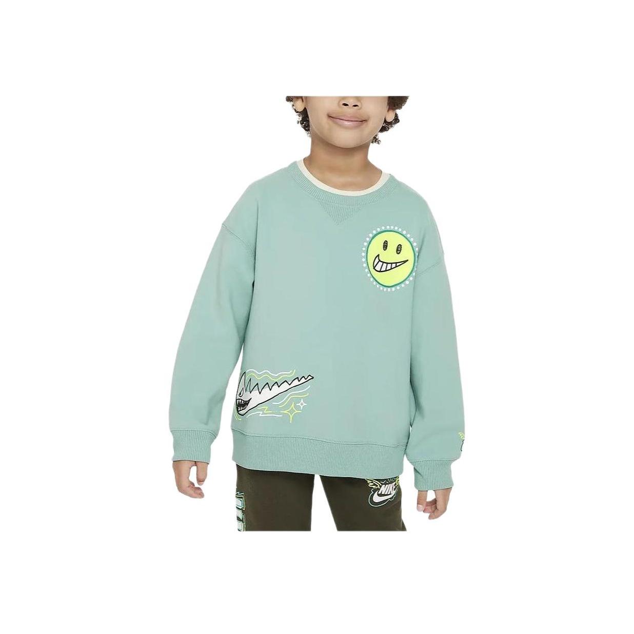 Nike Printed Crew Neck Long Sleeve Casual Sweatshirt Kids sweatshirt FV2674-309 XS