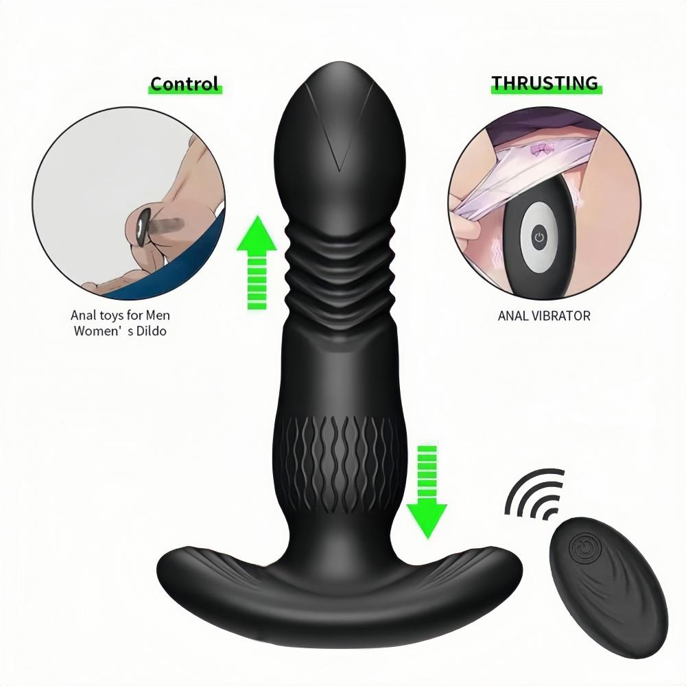 Butt Plug Anal Telescopic Vibrator Male Prostate Massager Female G-Spot Clitoris Stimulator Dildo Gay Masturbator Adult Toy