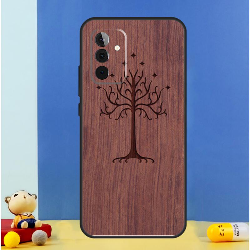 Tree Flower Bamboo Wood Case For Samsung Galaxy A14 A24 A34 A54 A53 A33 A13 A52 A32 A22 A12 A71 A51 A15 A25 Coque