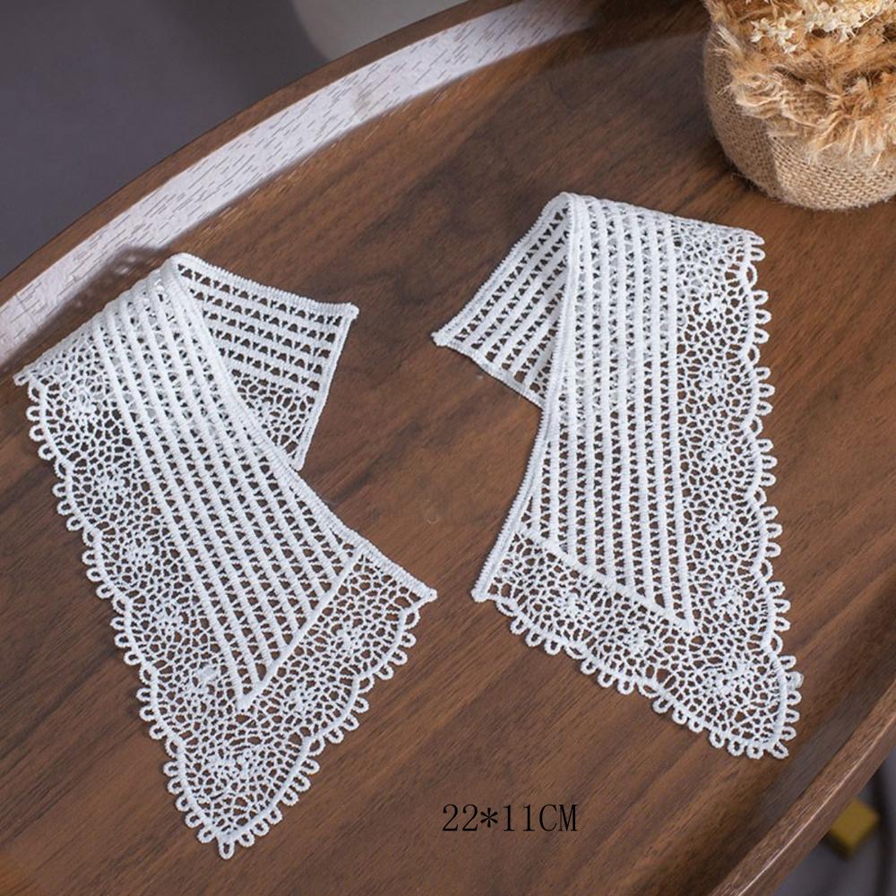 White Neckline Lace Collar Craft Sewing Fabric Venise Motif Applique Trims DIY Craft