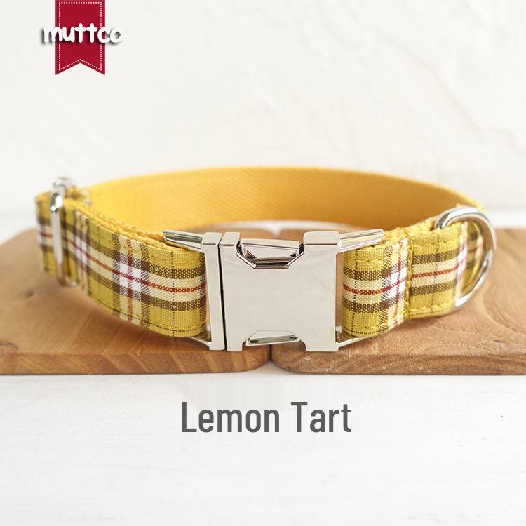MUTTCO Anti-Lost Plaid Dog Collar with Laser Engraving UDC-057 M