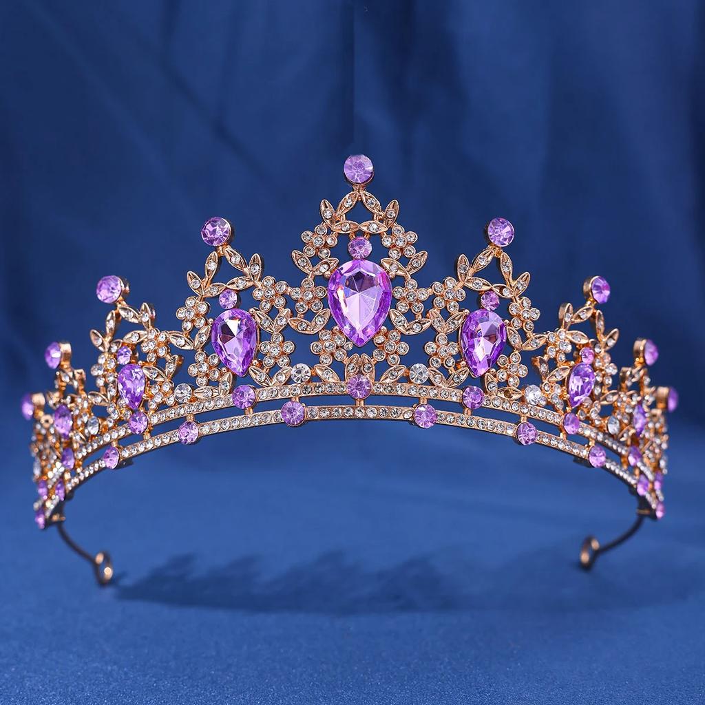 Baroque Vintage Crystal Rhinestone Crowns With hair comb Diadems Headbands For Women Bride Wedding Hair Accessories Jewelry NONE