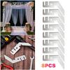 4/8Pcs 3 Inch Double Crossbar Valance Hanger Pipe and Drape Backdrop Stand Kit for Backdrop Pipe and Drape Backdrop Stand