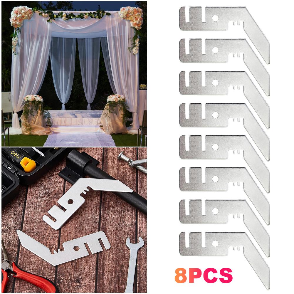 4/8Pcs 3 Inch Double Crossbar Valance Hanger Pipe and Drape Backdrop Stand Kit for Backdrop Pipe and Drape Backdrop Stand