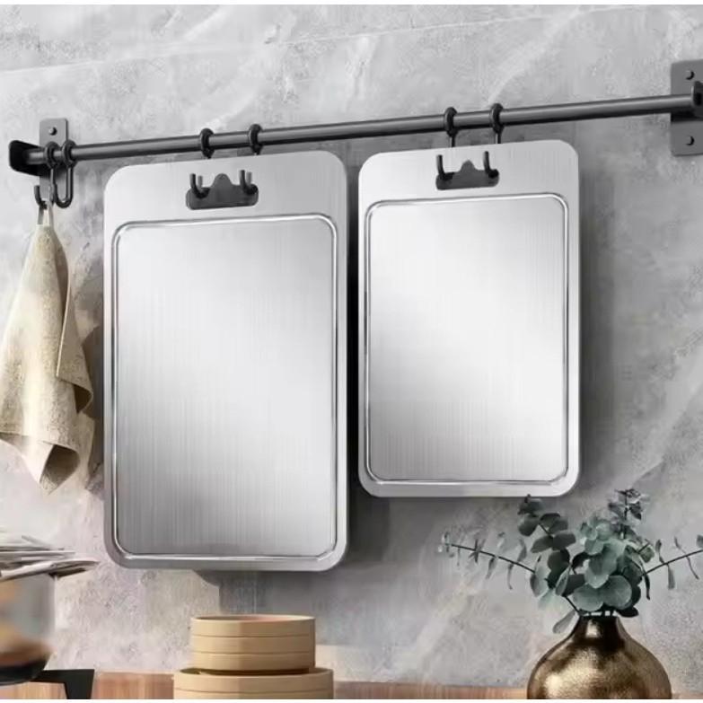 Planche à découper antibactérienne en titane et acier inoxydable - Résistante aux moisissures, planche à découper de cuisine de qualité médicale.