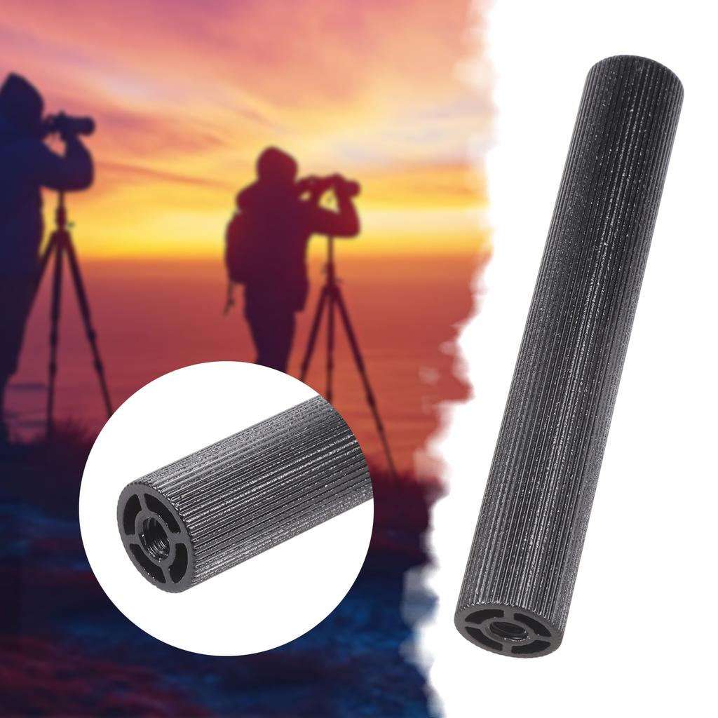 2Pcs Black Aluminum 1/4" Threaded Rod Connector For Camera Mount Tripod And Arm Mount