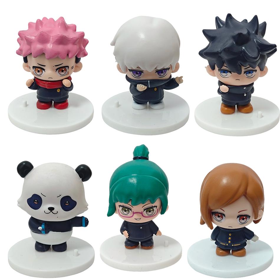 6pcs/set 7cm Jujutsu Kaisen Anime Action Figure Gojo Satoru Megumi Itadori Yuji Ryomen Sukuna Nanami Geto Suguru Cute Model Toys