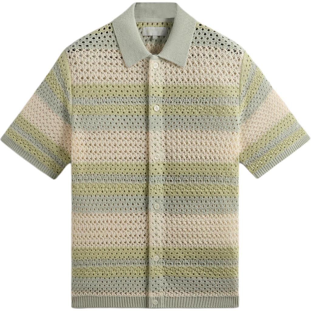Kith Thompson Crochet Button Down Shirt Breath Unisex Tops Multi-Color KHM032046-5017