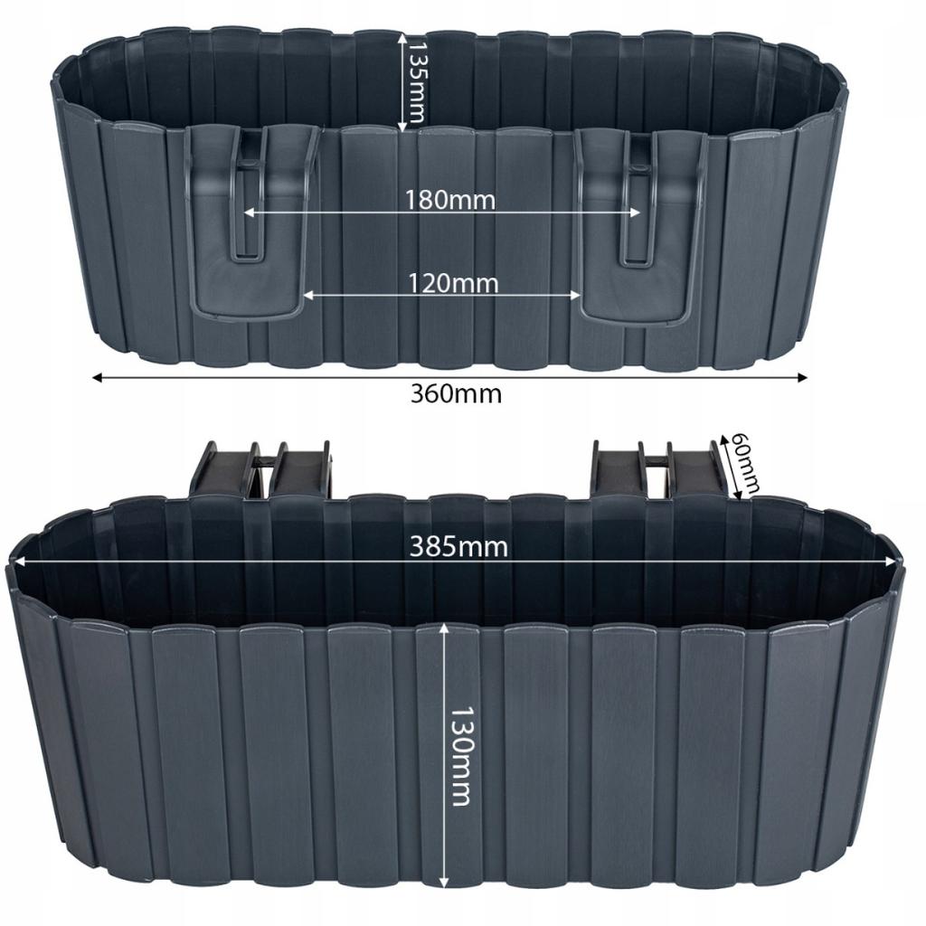 DGTL300L-S433 FLOWER POT COVER WITH DRAINAGE ON LEGS 30cm ANTHRACITE TUBE BOWL