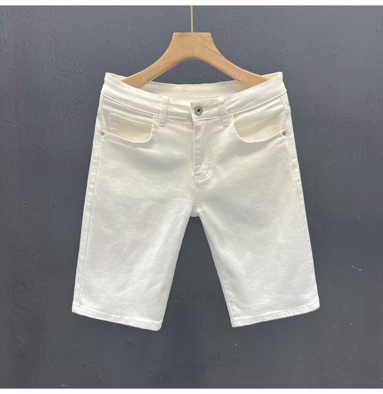 

Мужские летние белые повседневные джинсовые шорты - Модные, Свободного кроя, Подходящие ко всему, Прямого кроя 31 белый