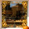 Seasonal Glass Window Art Harvest Festival Static Sticker, Autumn Clings with Maple Leaves Sunflowers And Theme Party Decor Berries Prints,