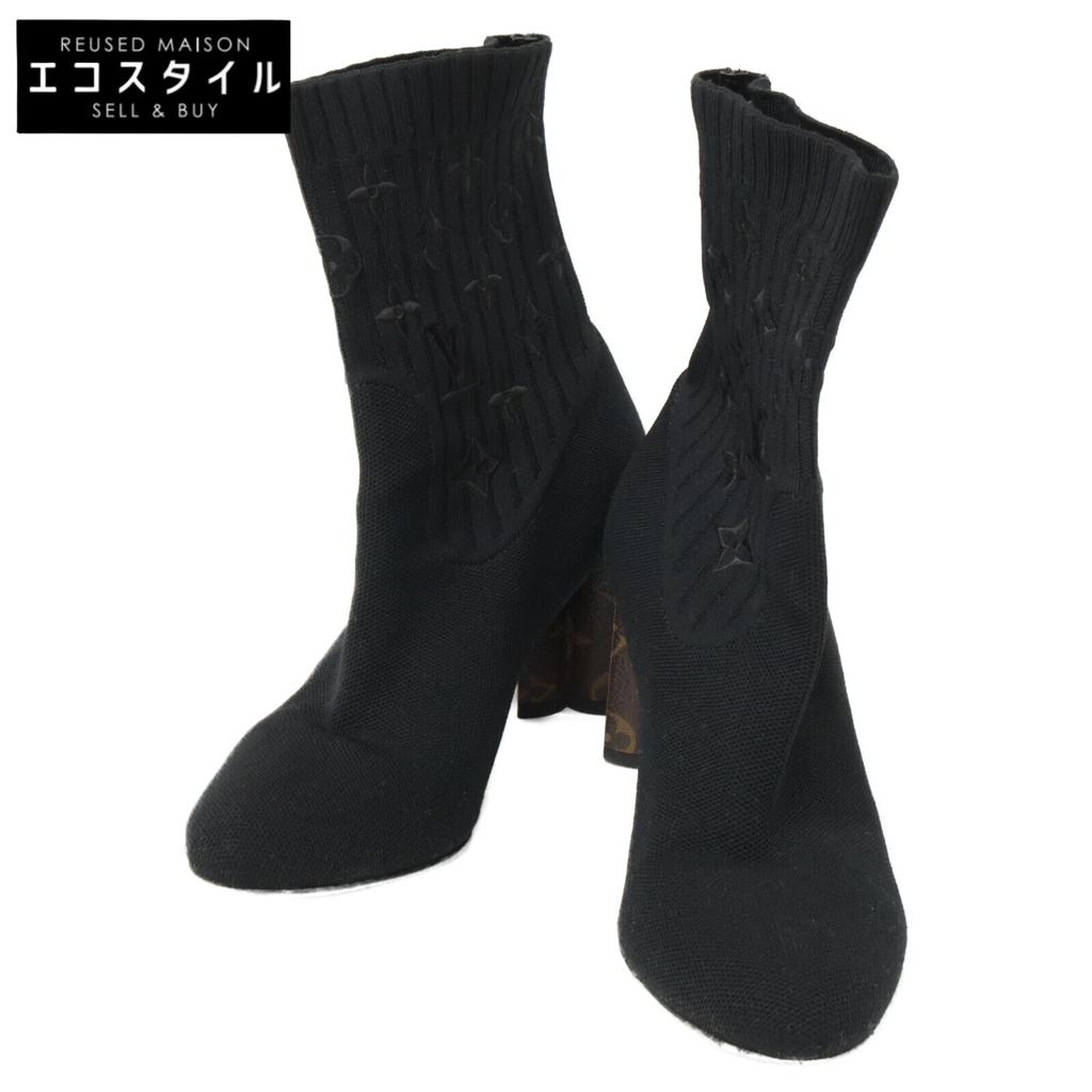 Louis Vuitton Silhouette Ankle Boots Shoes 35 1/2 blackUsed