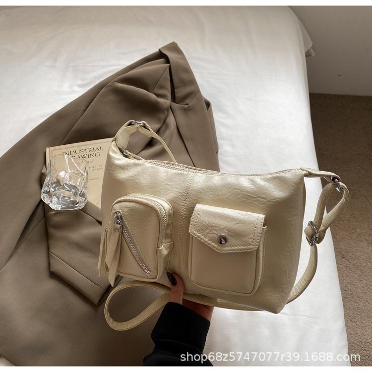 Large-capacity Bag Women's Retro Versatile 2025 New Fashion Casual Shoulder Crossbody Bag Commuter Tote Bag