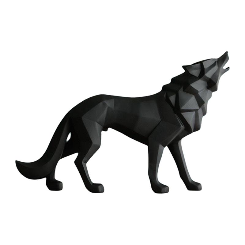 ABKY-Socha vlka Zvířecí figurka Socha Soška Domácí Stolní Interiérové Dekorace Doplňky Obývací Pracovna Ložnice Dekor