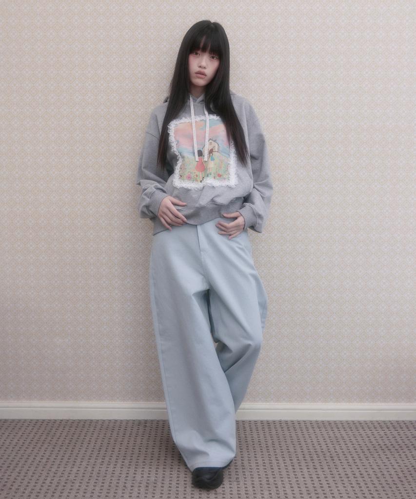 Aiiiai Symbol Patch Balloon Fit Wide Pants_Sky Blue