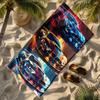 American Muscle Car Theme Pattern Polyester Microfiber Beach Towel Is Highly Absorbent, Suitable for Swimming and Beach Outings