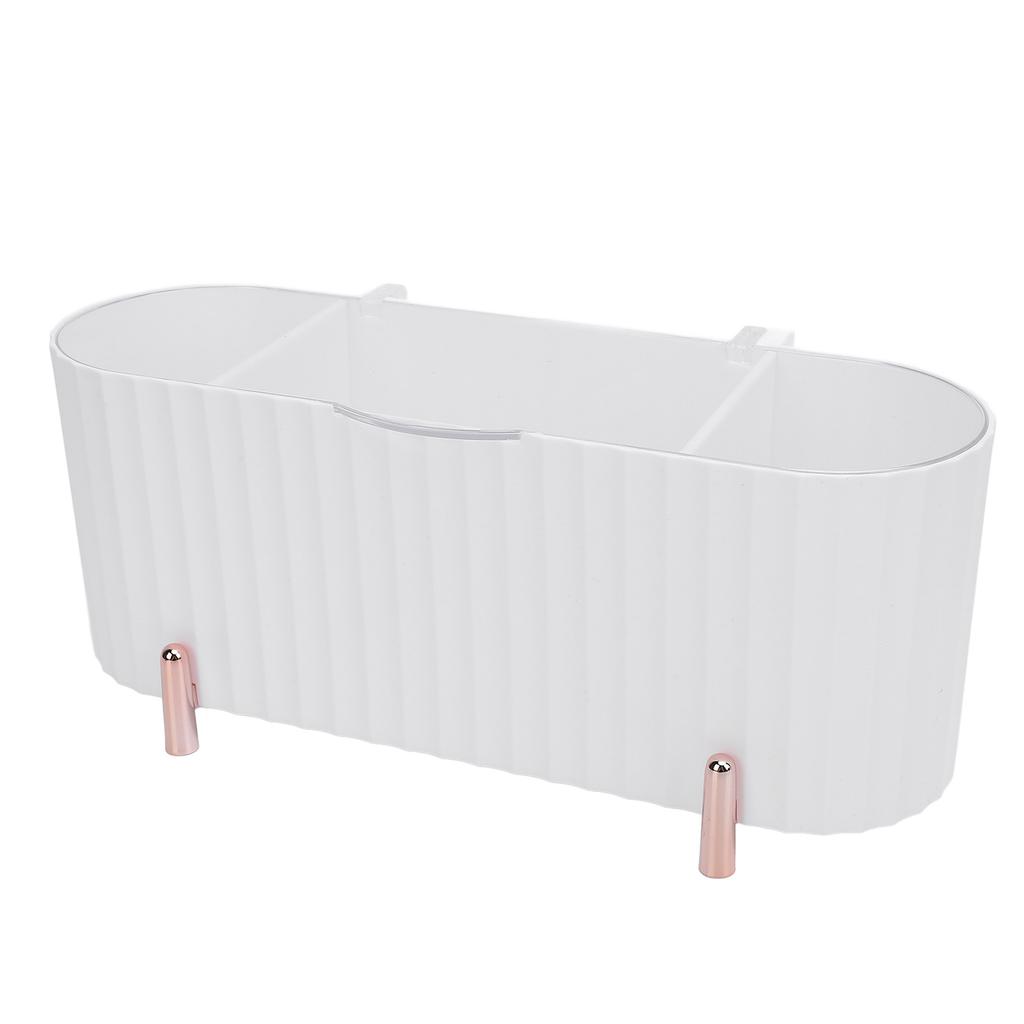 Cotton Swabs Storage Organizer 3 Grids Cotton Swabs Dispenser Dust Resistant Desktop Lipstick Puffs