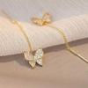 2022 Inlaid Zircon Butterfly Earrings Delicate Simple Golden Butterfly Earrings Personalized Zircon Earrings Anniversary Gift