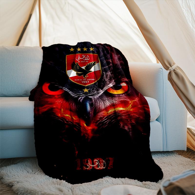 1PC Al Ahly FC Printed Soft Flannel Blanket Throw for Adult Bedroom Living Room Sofa Camping Travel Fan gifts Christmas Gifts