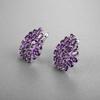 Natural Deep Color Amethyst Clasp Earring 925 Sterling Silver Big Earring for Women Nice Gift