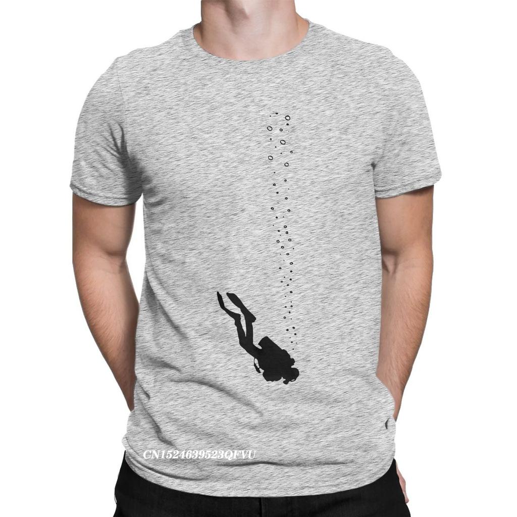 Dykning Scubadykare Vattensport T-shirts För Män Hipster Ren Bomull T-shirts Rund Hals Harajuku T-shirt Stor Storlek Kläder