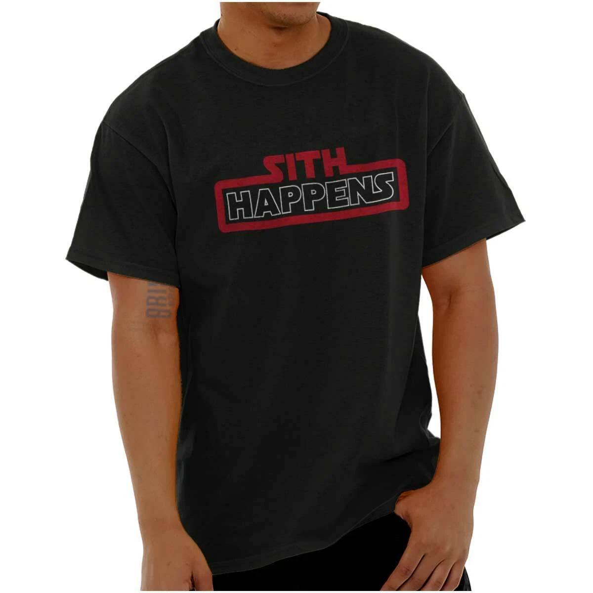Funny Space Movie Villain Humor Sith Happens Womens or Mens Crewneck T Shirt Tee XXXXL