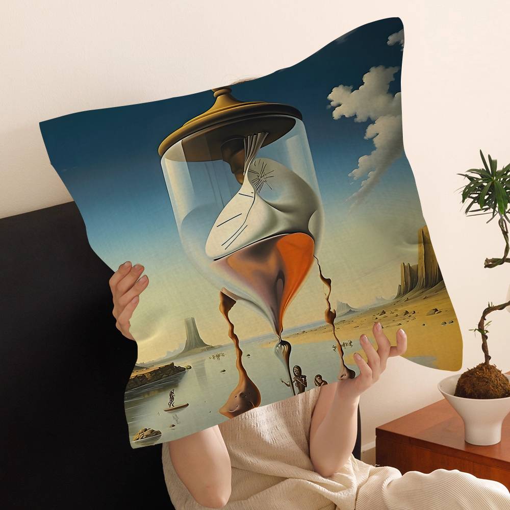 S-Salvador Dali Abstract Art Personalized Picture Text Home Decorative Pillows Household Gifts 45x45cm