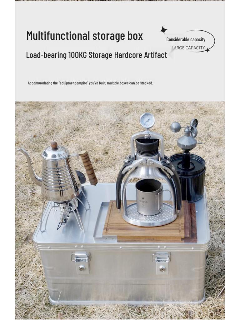 Aluminum Alloy Large Capacity Roof-Mount Camping Storage Box with Lock