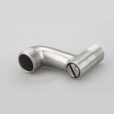 304 Stainless Steel Shower Bathtub Faucet Brushed Nickel Solid Brass Shower Faucet Adapter Adjustable Angle Curved Foot