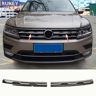 Pour VW Tiguan Mk2 2016 2017- Chrome avant maille grille pare-chocs couverture garniture insérer capot garniture moulage style garde