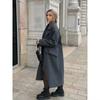 Gabardina larga de lana con botones y doble botonadura, versátil, informal, para otoño e invierno, nueva moda para mujer